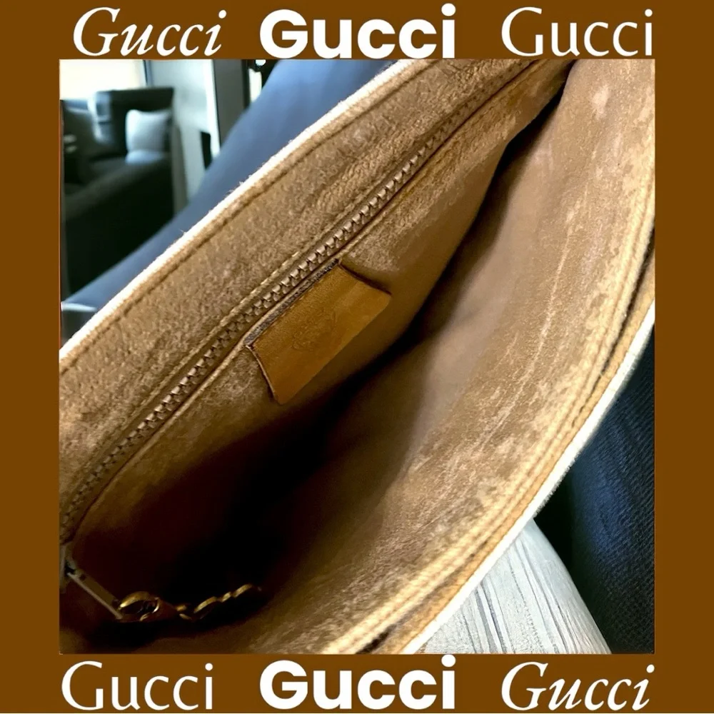 Gucci Cream and Tan Shoulder Bag see pics for callouts, thanks! - Picture 8 of 15